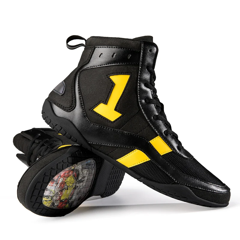 Custom Logo BreathableTraining Wrestling Shoes For Men Comfortable Lace-up Boots Professional Boxing Shoes