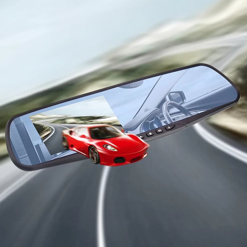  Автомобильный видеорегистратор Full HD 1080P Автомобильное зеркало заднего вида с камерой 4 3 дюйма