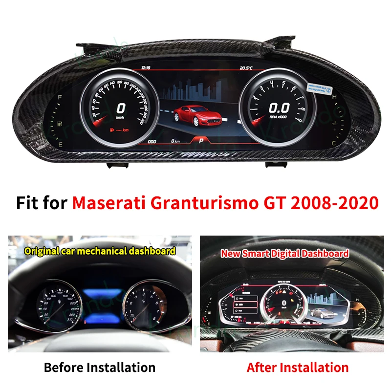 Krando 12.3' Linux Digital Instrument Cluster For Maserati Granturismo GT 2008 - 2020 Virtual CockPit LCD Car Dashboard Panel