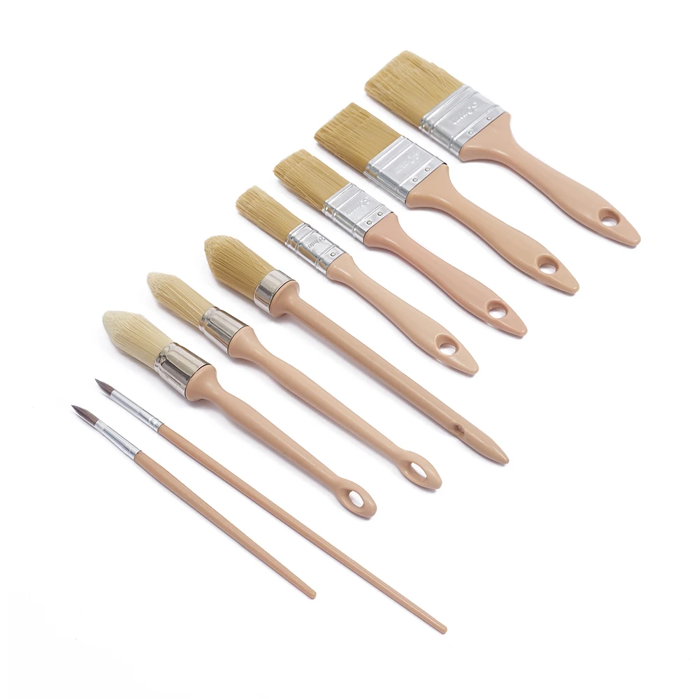 Customized Plastic Handle Filament Paint Brush Set