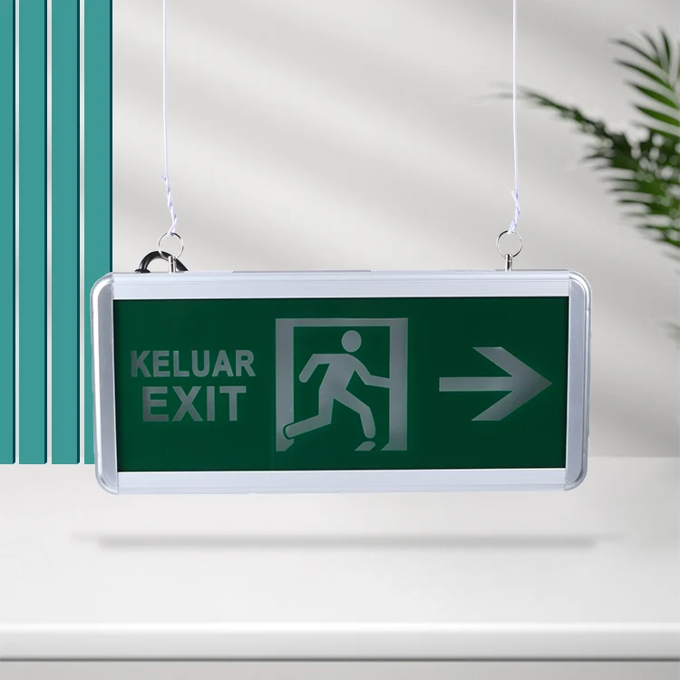 Automatic Fire Caution Lamp Safety Panel Pictogram Led Emergency Lighting Hanging Exit Sign