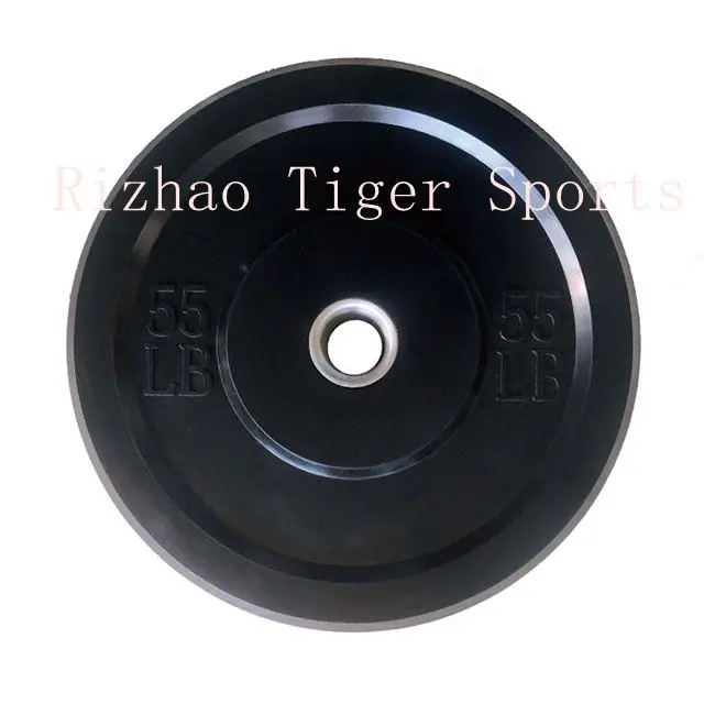 Black rubber bumper weight plate