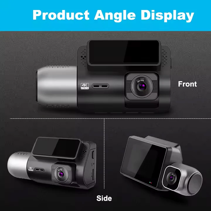 3 Lens HD 1080P Car Black Box WiFi Loop Recording Car DVR Camera 4K Tachograph Dashboard Camera Night Vision Dash Cam for Car
