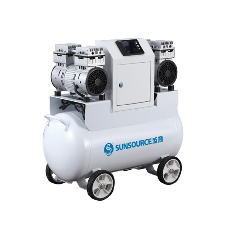 High Quality Oil-Free Vaccum Equipment Portable AC~220V/50Hz 2x430W Silent Oil Free Mini Air Compressor Compressor