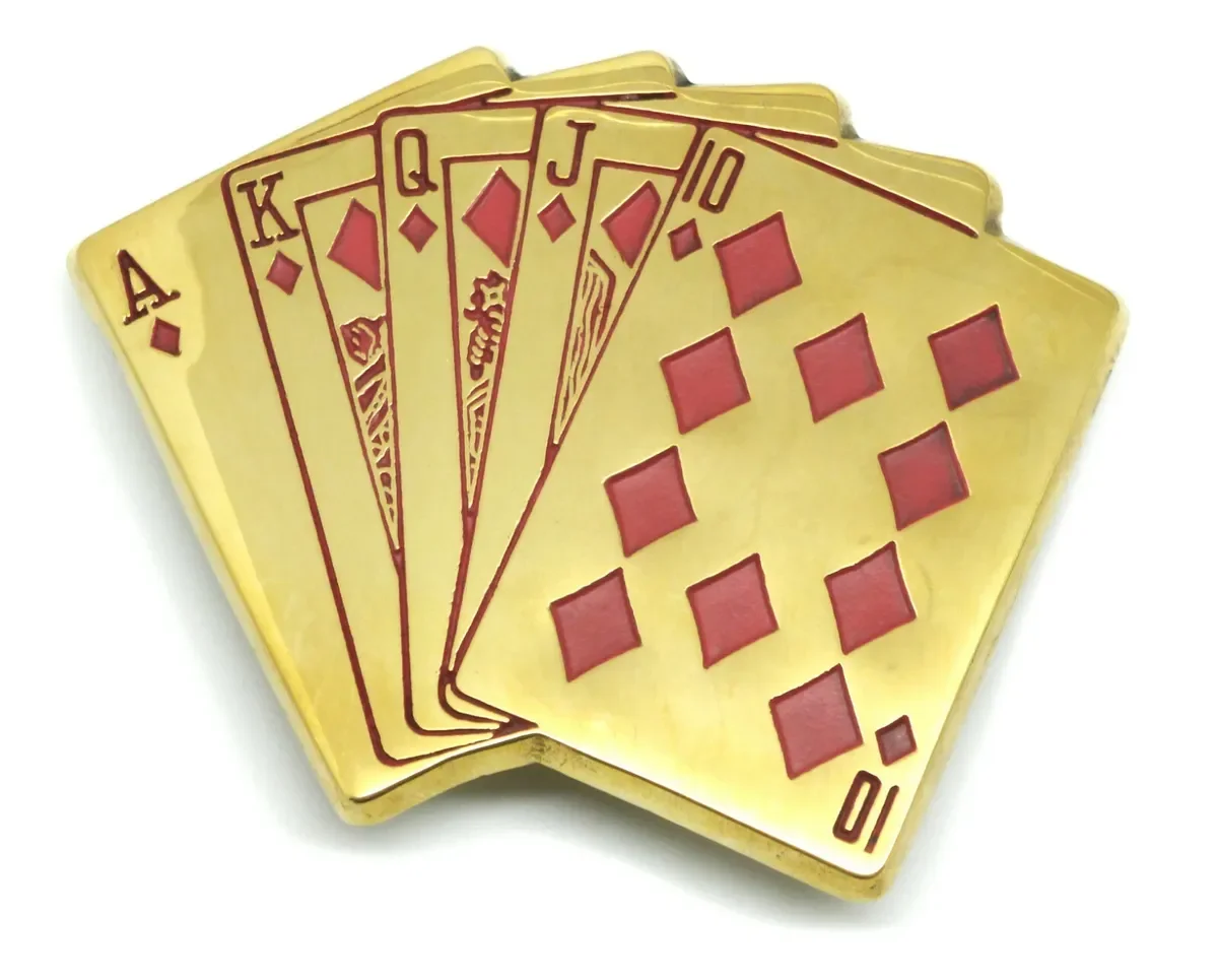 Poker design credit card holder belt buckles