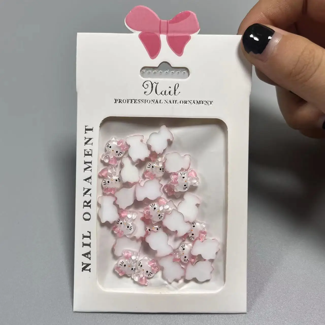 30Pcs/Bag Color Kitty Nail Charms Kawaii Cartoon Nail Resin Rhinestone for Manicure Exquisite Packing Decoration Accessories