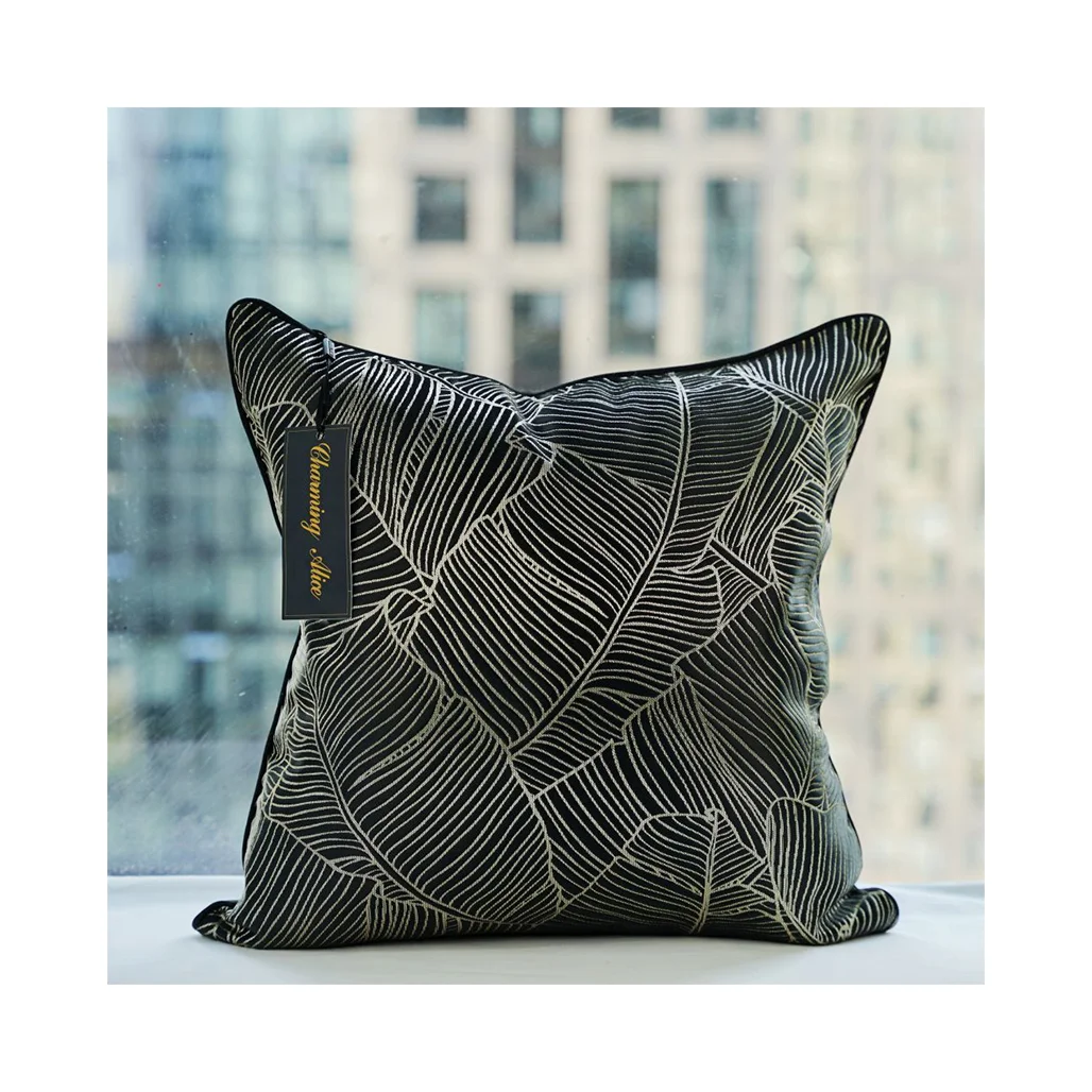 Whole sale Luxury high quality jacquard satin weave silk feeling merry christmas cushion covers for Livingroom Sofa