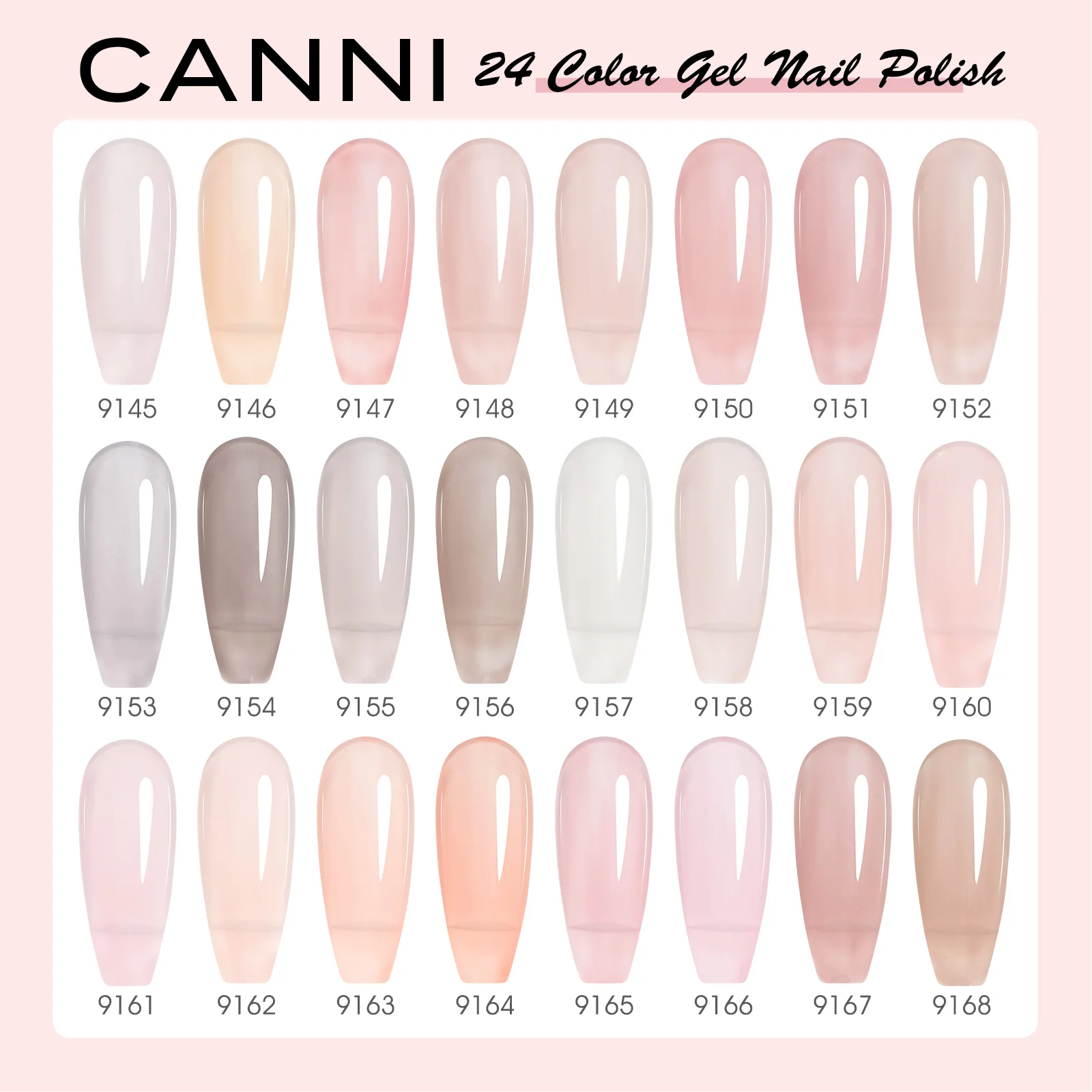 CANNI 30Pcs 9ML Hema-free Gel Nail Polish Set jelly Gel Polish Kit Soak Off LED esmaltes Gel polish Nail Art Manicure Salon DIY
