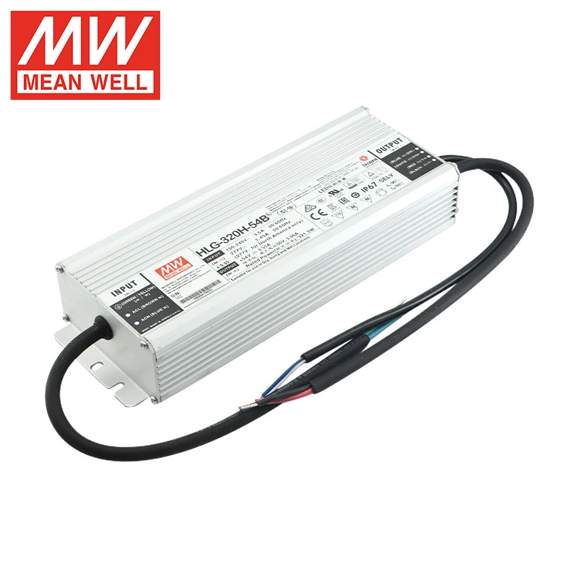 MEANWELL HLG-320H-54B LED Driver IP67 3 IN 1 Dimmable CC And CV Mode 5.95A Power Supply