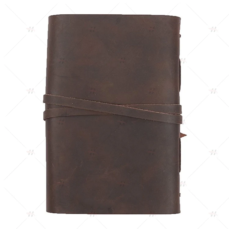 
Gift Handmade Notebook Lined Paper Genuine Leather Bound Daily Notepad Journal 