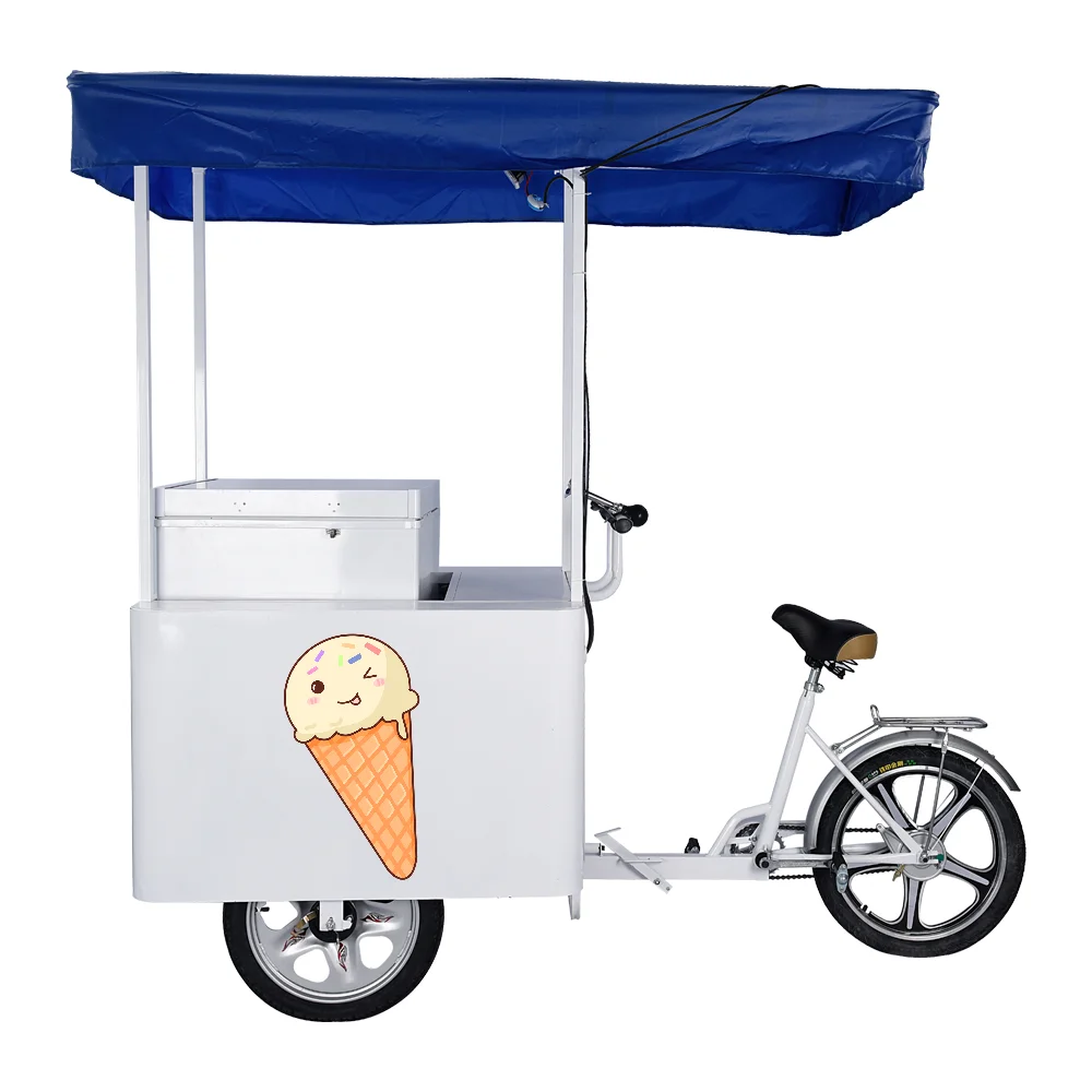 Popular style Ice cream tricycle with three wheels  108 litres freezer solar powered good looking and good quality