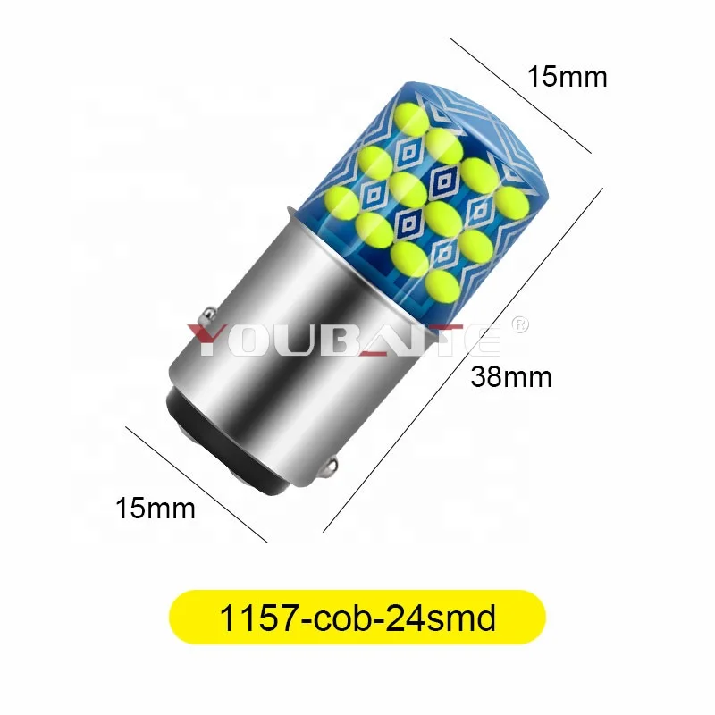 Motorcycle brake light bulb 1157 cob 24smd 12V white 1156 flash BAY15D double contact Strobe led lights for motorcycle