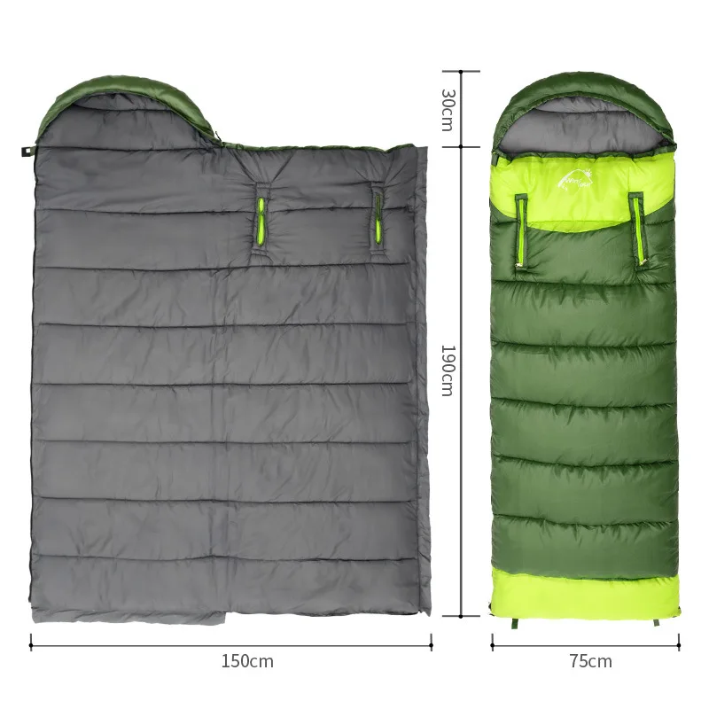  Outdoor summer 170T Polyester Adult Hollow Fiber Cotton Waterproof Travel Hiking Camping Envelope Sleeping