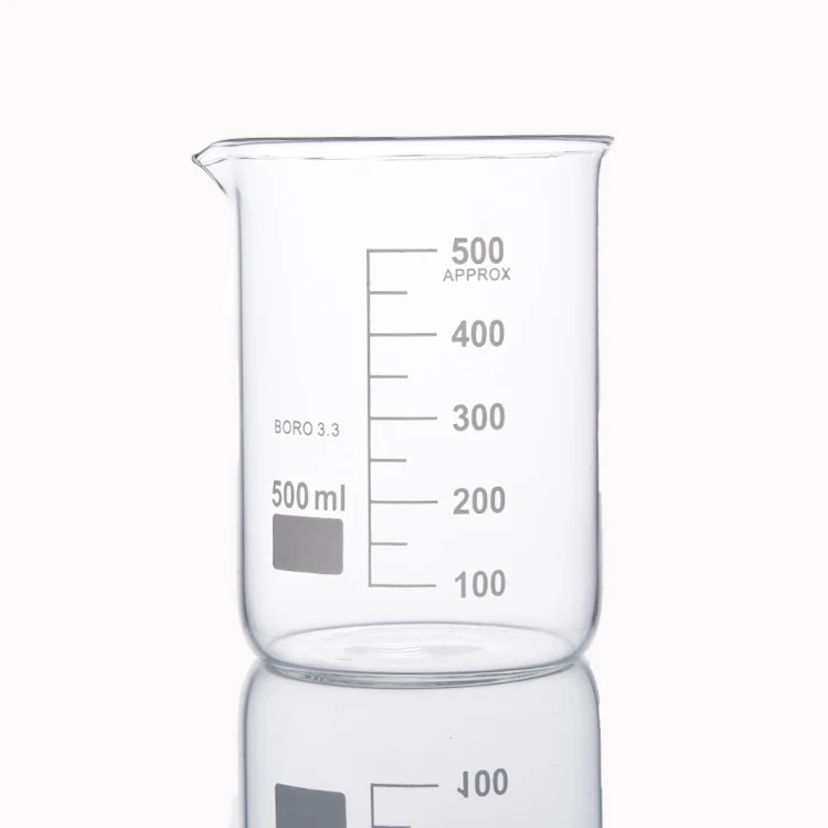 Borosilicate Glass Beaker Cups 10ml 250ml 500ml 1000ml 2000ml Low Form Glass Lab Beakers for Wholesale