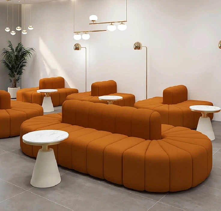 Modern Cream Style Hotel Lobby Lounge Reversible Sofa Wedding Studio Clothing Shop Beauty Salon Reception Sofa