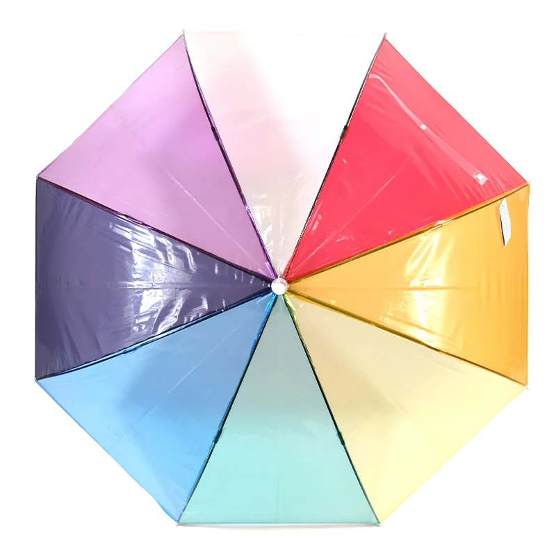 Прозрачный модный ветрозащитный прямой зонт Raimbow Rain с логотипом на заказ, 23 дюйма * 8K