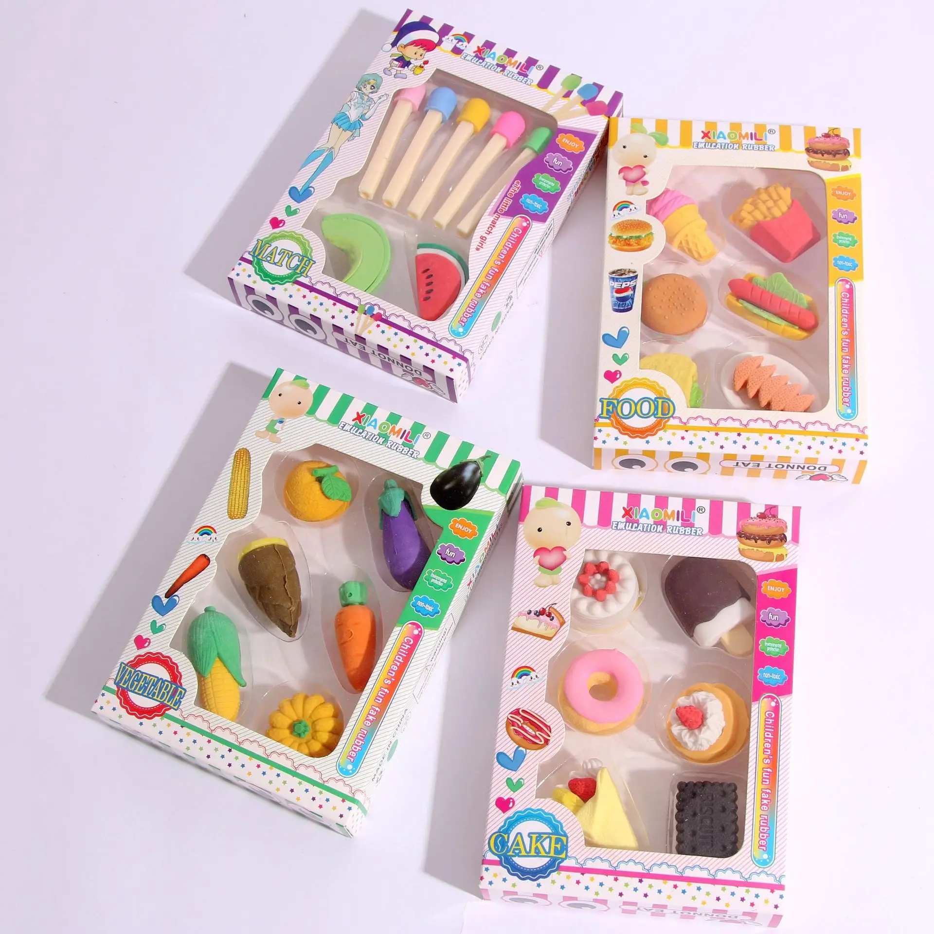 Hot sales Magic  eraser set cute for kid ,toy eraser kitchen set for kids