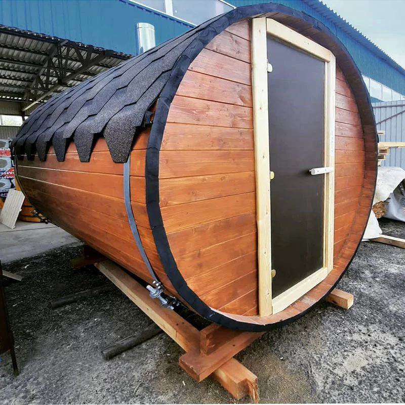Factory Custom Cheapest High Quality Hemlock Panoramic Barrel Sauna Room