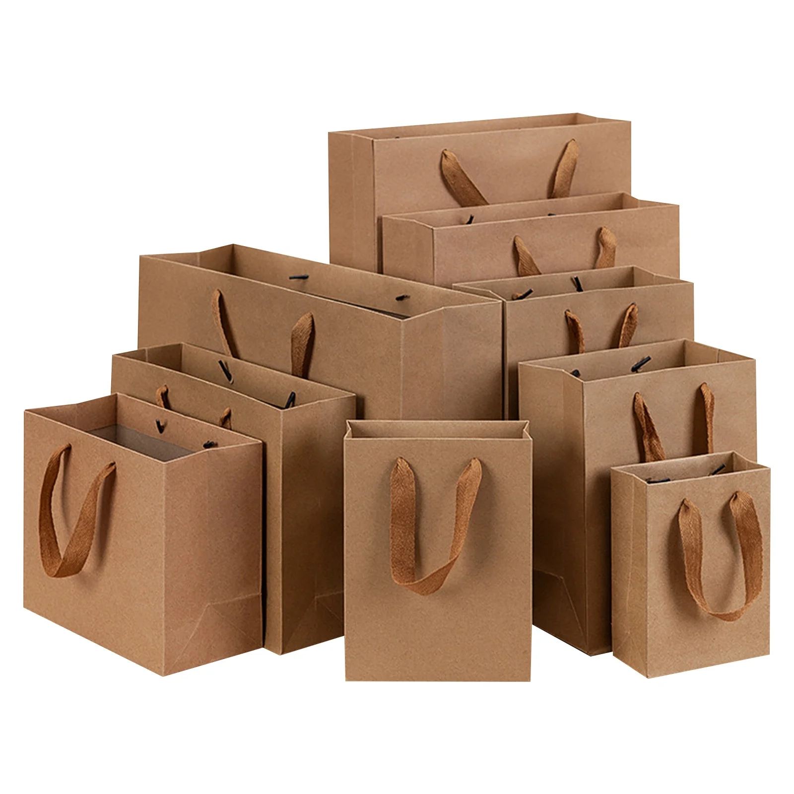 Custom Kraft Paper Bag with Handle for Clothing and Shoes Personalized with Your Own Logo Advertising Packaging bag Shopping Bag
