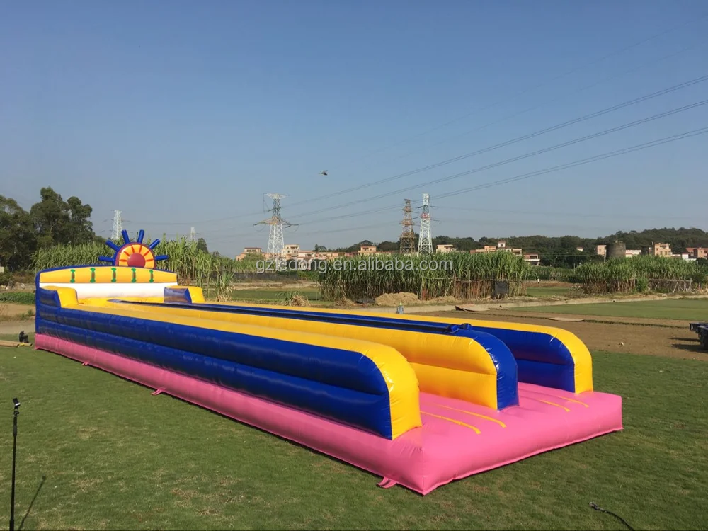 high quality inflatable bungee run runway bounce race challenge game for sale