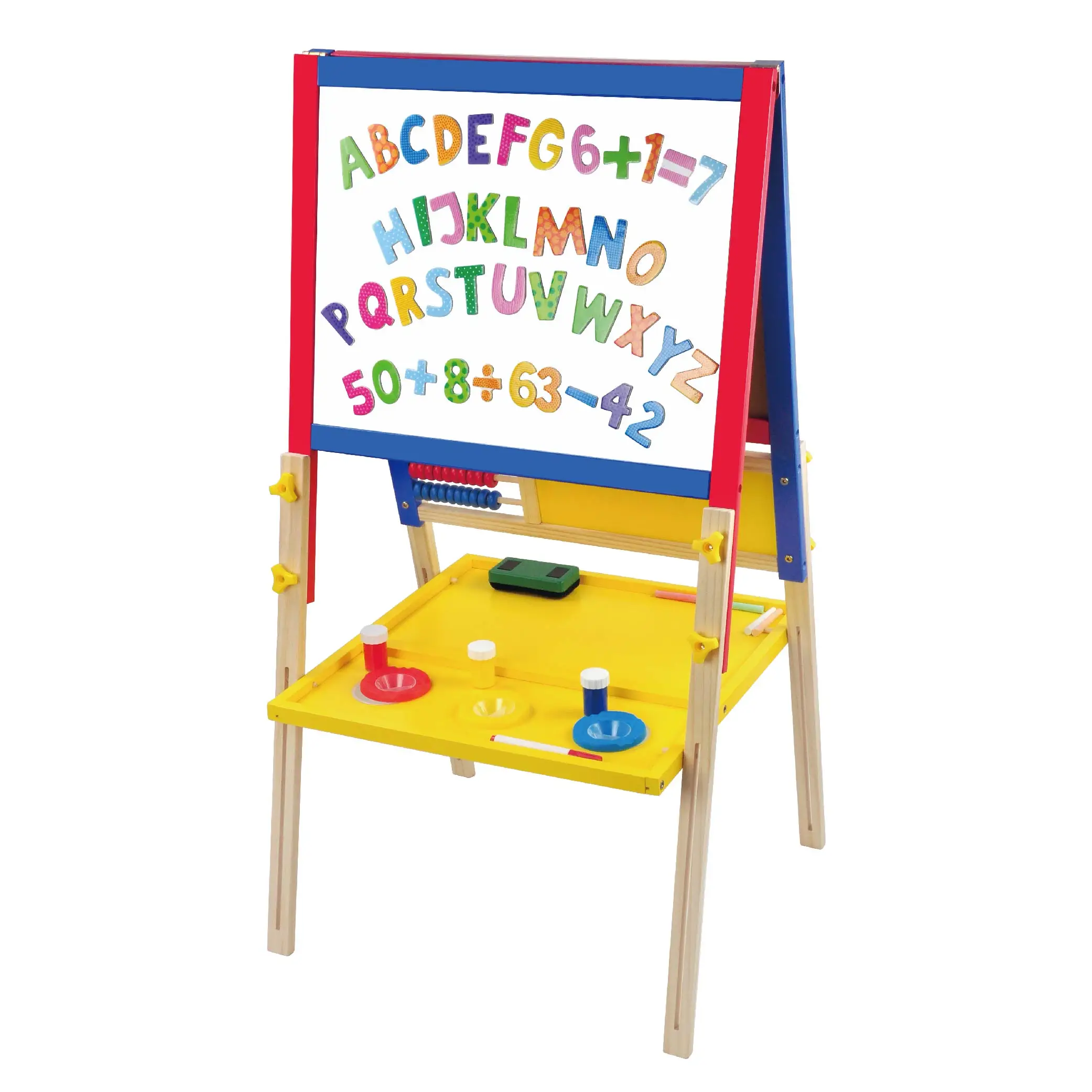 Stand double side chalkboard drawing board magnetic letters crayons and eraser