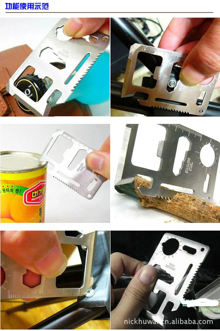 outdoor kit gear credit card multi tool gadget camp opener wallet multifunction Knife bottle survive pocket multipurpose