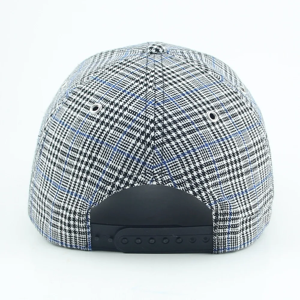 Factory Customized Striped Cloth Baseball Cap Korean Fashion Striped Hat 6 Metal Eyelet Fashion Hat