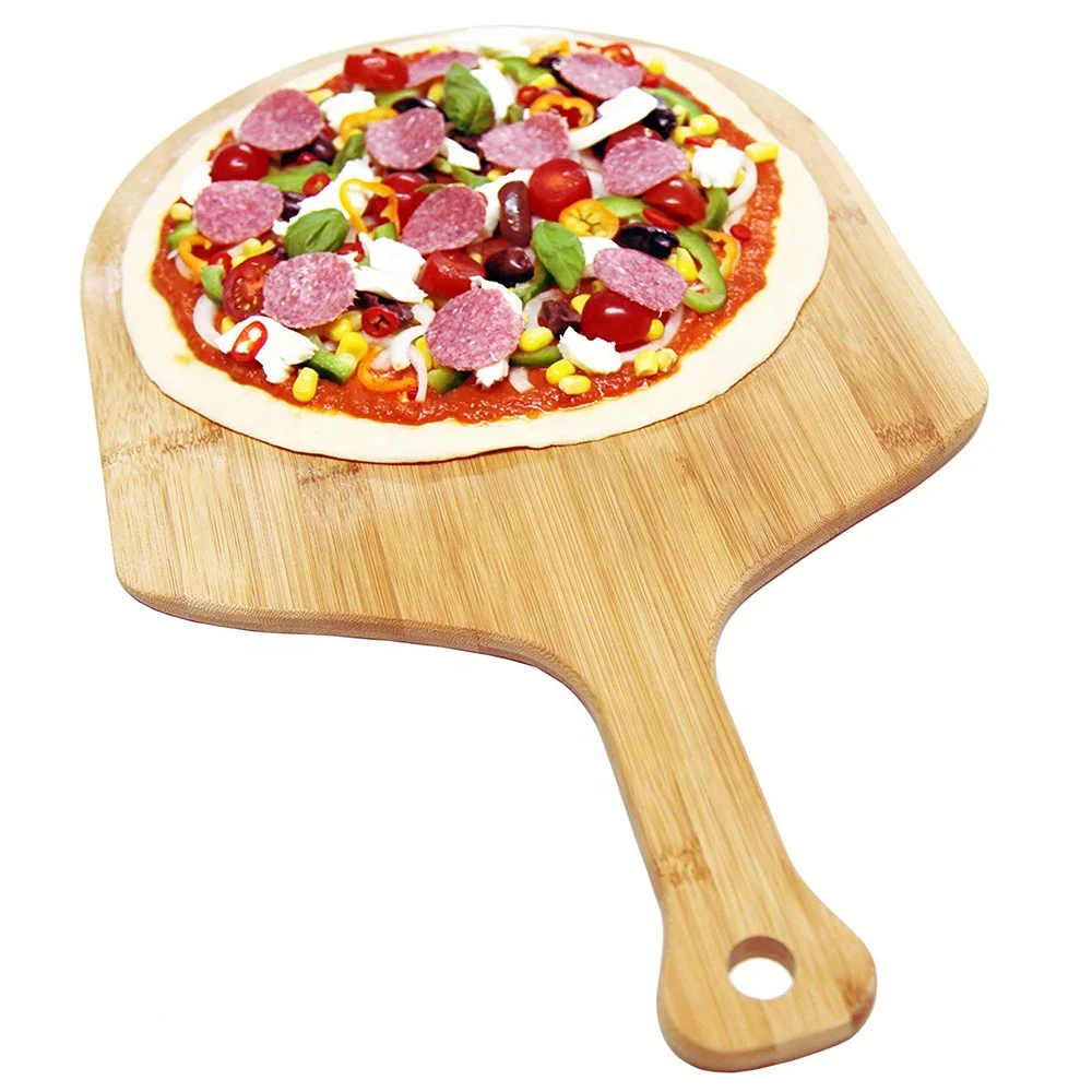 Amazon Hot Sell Style Wholesale Custom Bamboo Pizza Cutter Cutting Board Pizza Boards