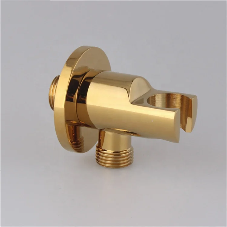 Brass Wall Mounted Hand Held Holder Shower Bracket & Hose Connector Wall Elbow Unit Spout Water Inlet Angle Valve Brass Holder