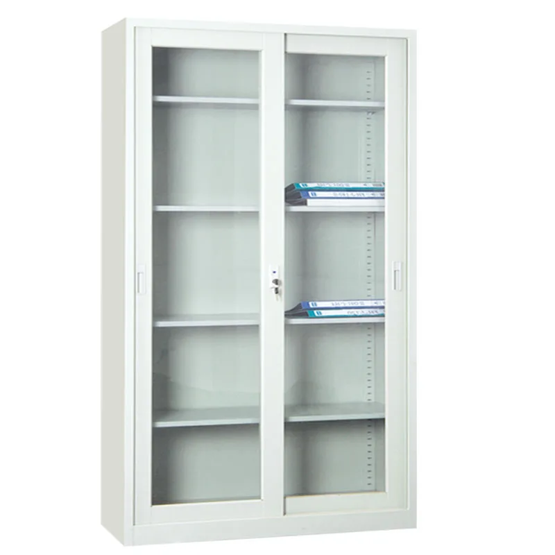 
Full Glass Sliding Double Door 5 Layers File Locker Cabinet For Home Office Steel Furniture Powder Coating 