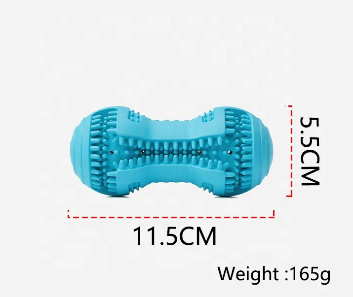 Indestructible Pet Teething Molar Stick Custom Food Leaking Tooth Cleaning Rubber Dumbbell Dog Chew Toy For Aggressive Chewers