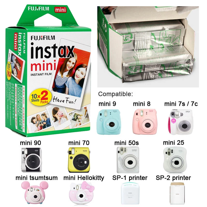 10/20/40/60/80/100 sheets Fujifilm Instax mini 11 9 3 Inch white Edge films for Instant Camera mini 8 7s 25 50s 90 Photo paper