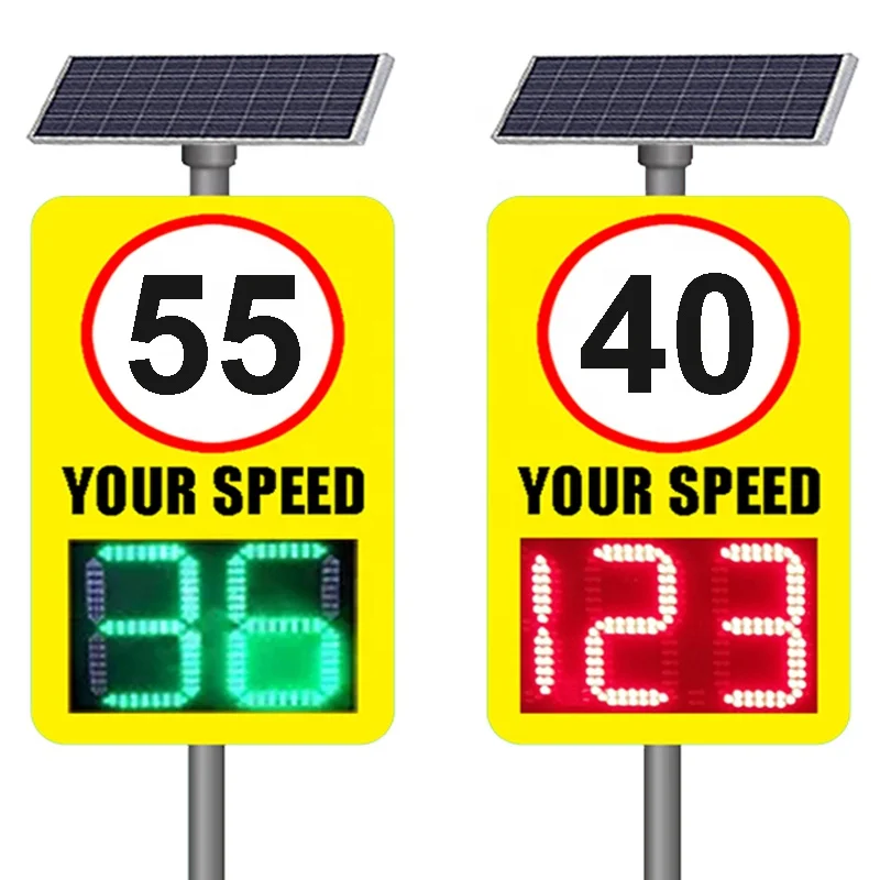 outdoor aluminum led speed limit sign radar speed doppler speedometer traffic flashing speed limit sign
