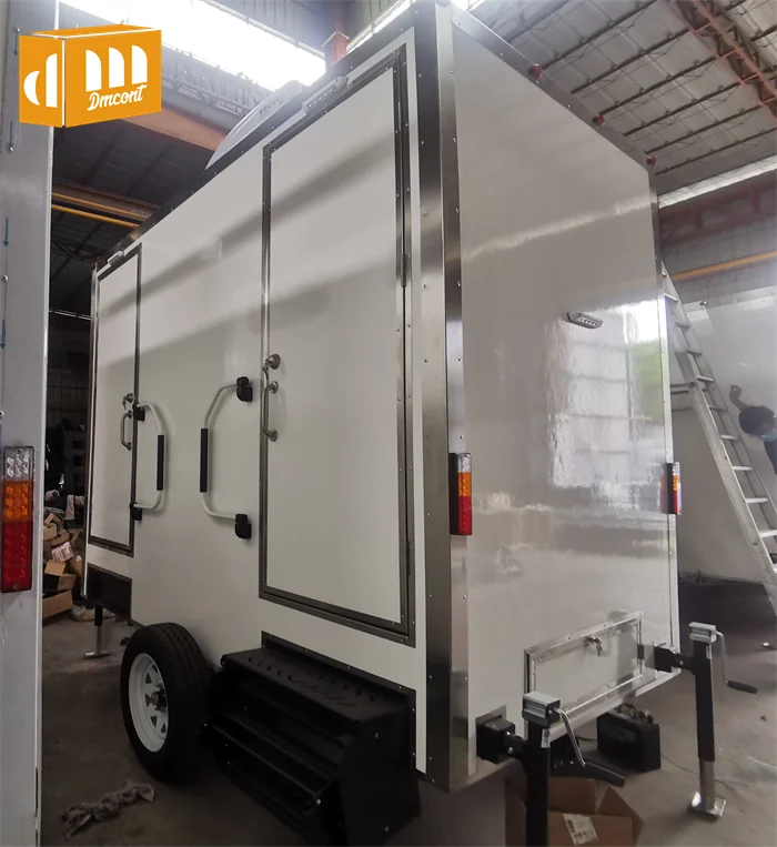 Outdoor Portable Toilets For Adults Prefabricated Mobile Toilets Cabin Portable Trailer Toilet Chemicals Blue Color Movable