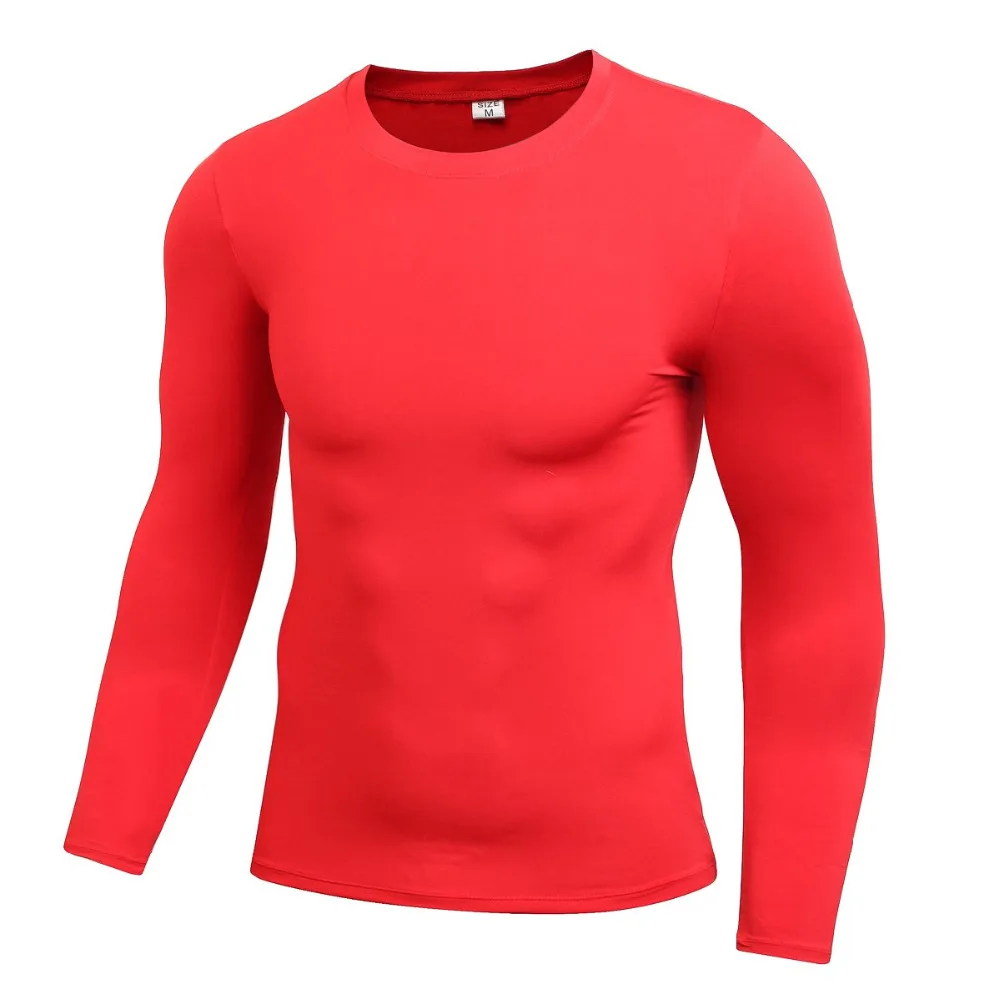 Men Long Sleeve Sports Compression Basketball Football Tops Tight T Shirts