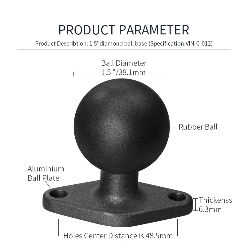 Universal Modification accessory Aluminum Alloy diamond ball joint base for Forklift