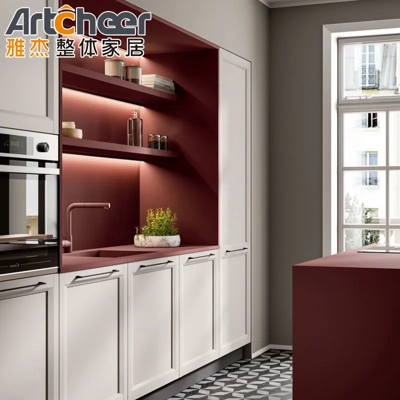 Modern Designs High End Affordable Custom Furniture Used Small Full White L Shaped Melamine Kitchen Cabinets From China