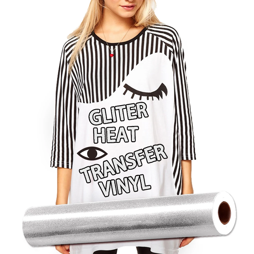 Heat Transfer Glitter 250-350 Micron PU Vinyl Film S6 Glitter 50cmx25meters