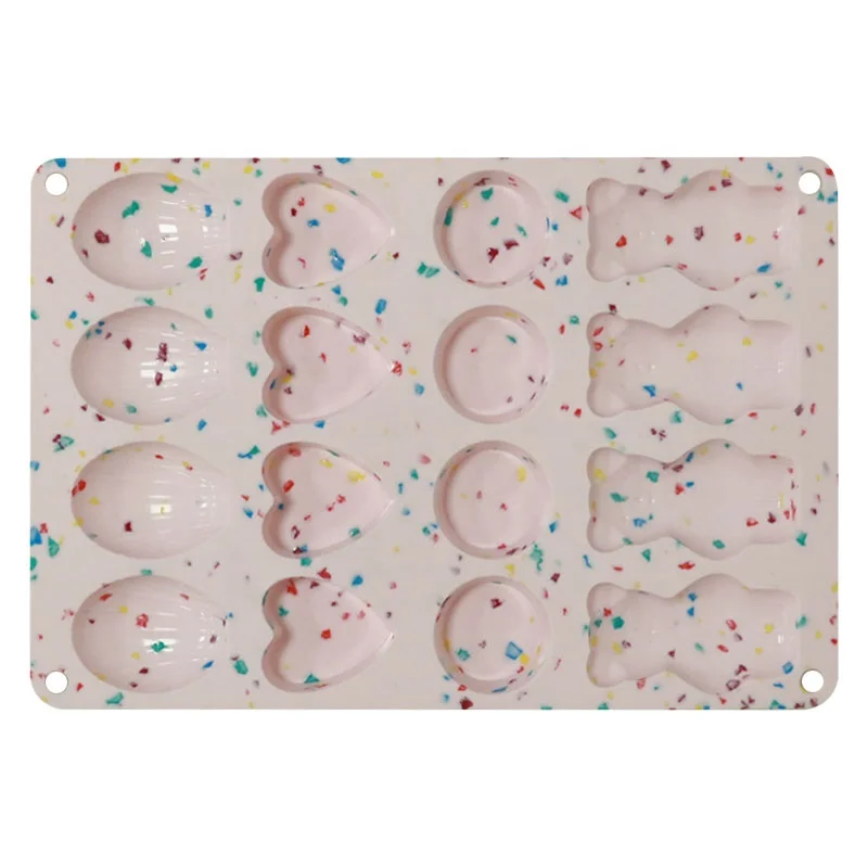 Confetti silicone bakeware trays LFGB food safe confetti silicone chocolate molds