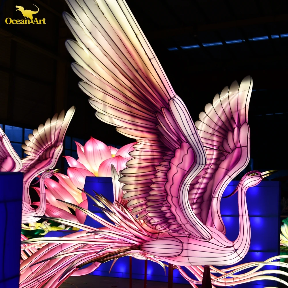 Mid Autumn Festival Lanterns Beautiful Silk Lantern For City