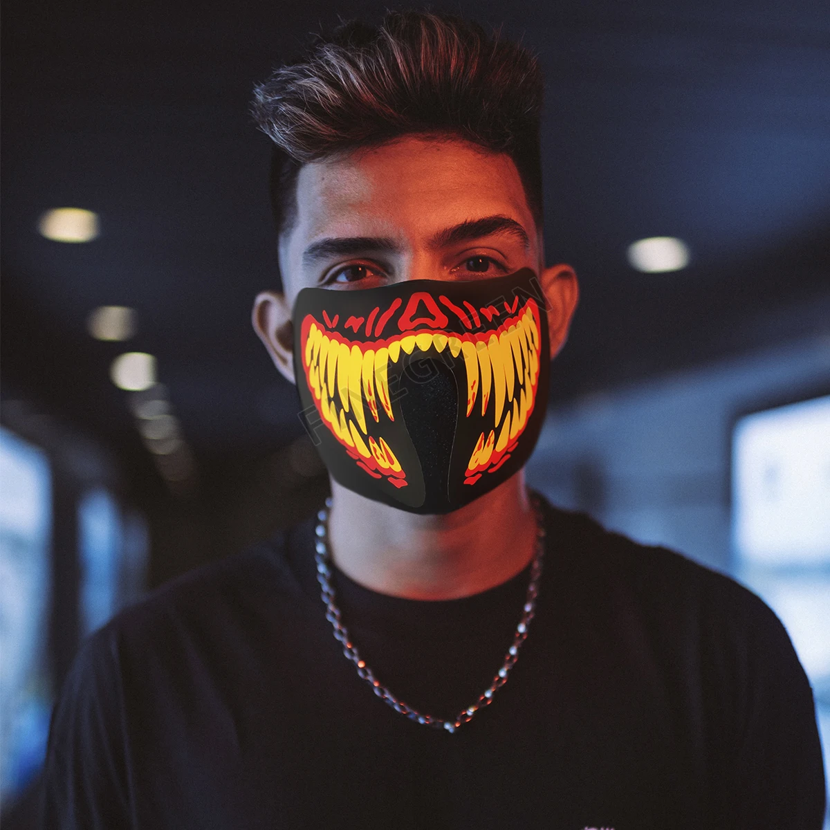 New sound control led mask Halloween led mask spot sale support customization