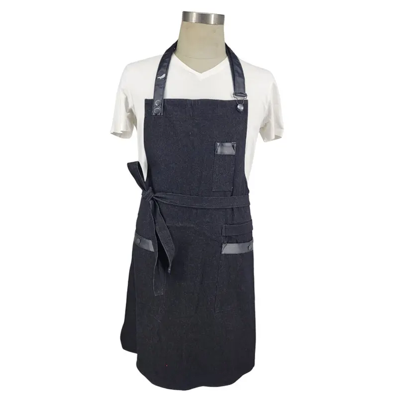 Custom print kitchen chef hairstylist green florist apron with pockets and logo