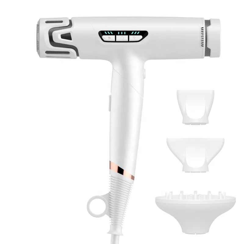 Foldable  ionic high speed air flow DLDC motor 110000rpm intelligence Negative Ions hair dryer
