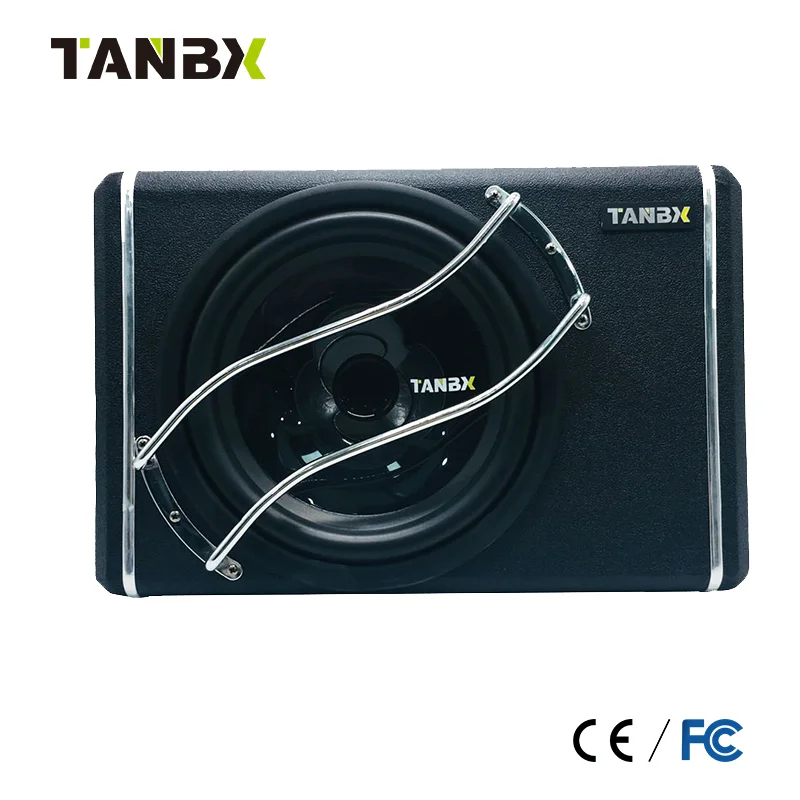 factory wholesale cheap price 10 inch trapezoid speaker subwoofer with amplifier pure bass car active  subwoofer enclosure