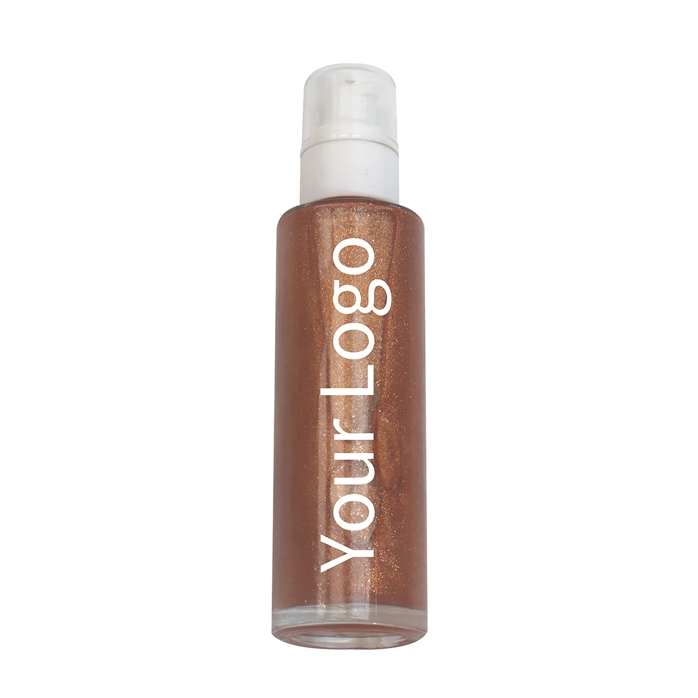 Wholesale Cruelty Free Vegan Private Label Makeup Face Shimmer Liquid Highlighter Contour Body Bronzer Oil