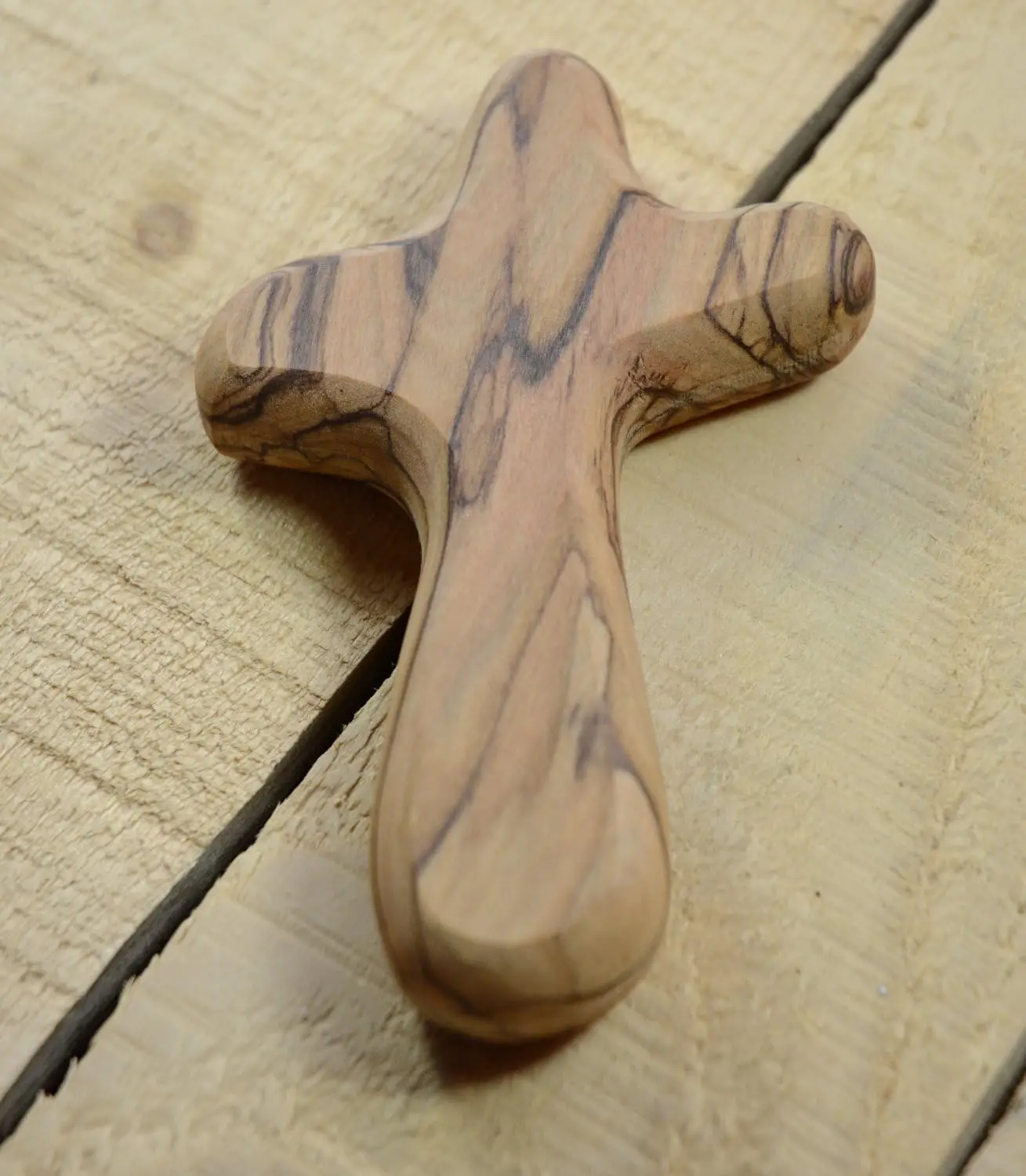 Mini Wood Holding Hand Cross Handheld Wooden Cross Christian Religious Gift Olive Wood Clinging Cross