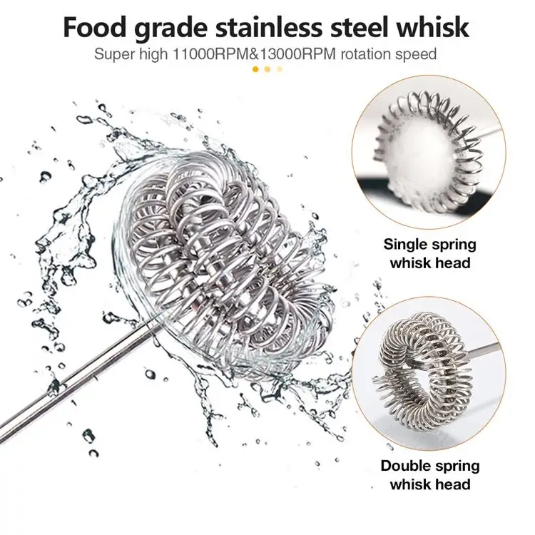 Mini Automatic Milk Frother Espumador De Leche USB Electrico Rechargeable Handheld Milk Frother Stainless Steel Milk Frother