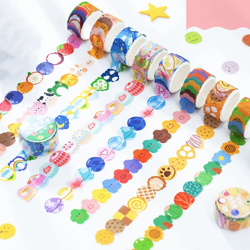 LOW MOQ Custom Printing Make Decorative Die Cut Fruits Dot Craft Washi Tape