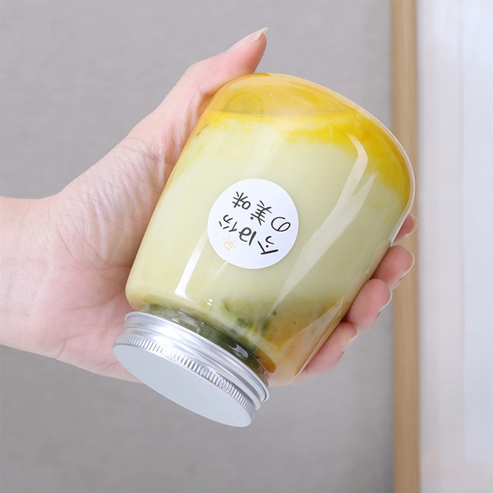 Disposable Milk Tea PET Bottle 1 Liter with lid Plastic Juice Bottles Boba Tea Bottles