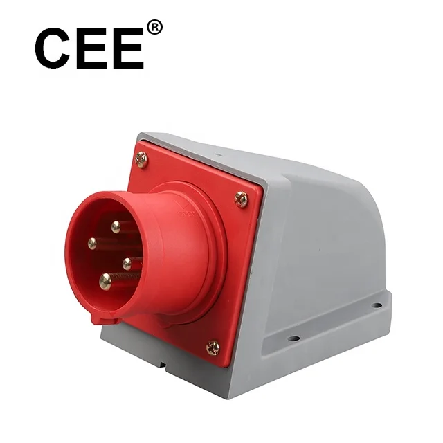 CEE 16A 380-415V IP44 3P+E 4 pins IEC industrial plug and socket wall mounted plugs